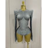 CRYSTALIZE Long Sleeve Stretch Bodysuit